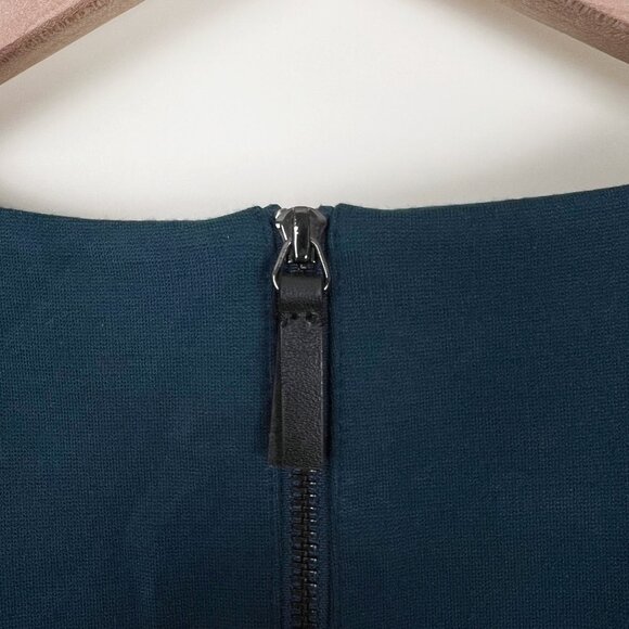 Stunning Cocktail Sheath Dress Mini Midi Faux Leather Wedding Guest Quiet Luxury - Picture 7 of 8